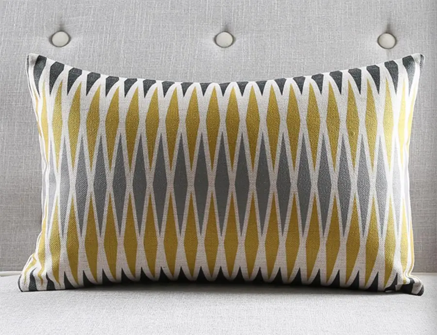 Геометрическая желтая серая черная квадратная Подушка/almofadas Чехол 45 53 60 30x50, Европейский чехол для подушки, домашний декор