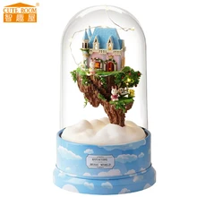 Новая мебель кукольный дом деревянный миниатюрный DIY кукольная мебель комплект собрать роторный Music Box кукла дома игрушки для детей B28