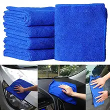 Paño suave de microfibra para limpieza de coche de 5 uds/10 Uds., trapo de limpieza de coche, toallas de microfibra para limpieza del hogar del coche de 25*25cm