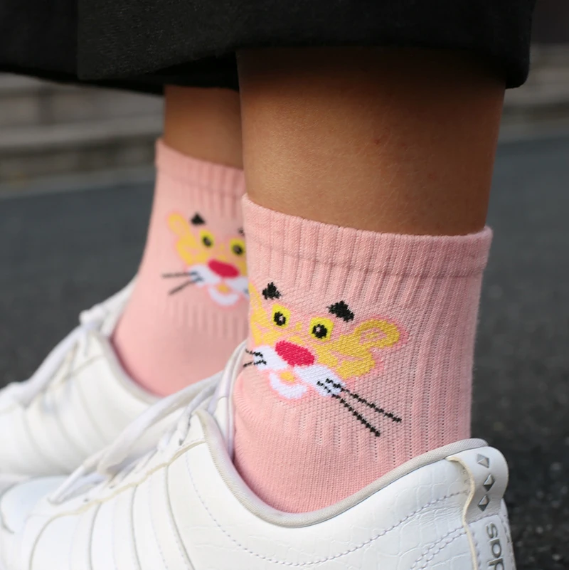 Модные носки для девочек милое элегантное прекрасный мультфильм милые хлопковые Для женщин носки Животные характер Повседневное короткие