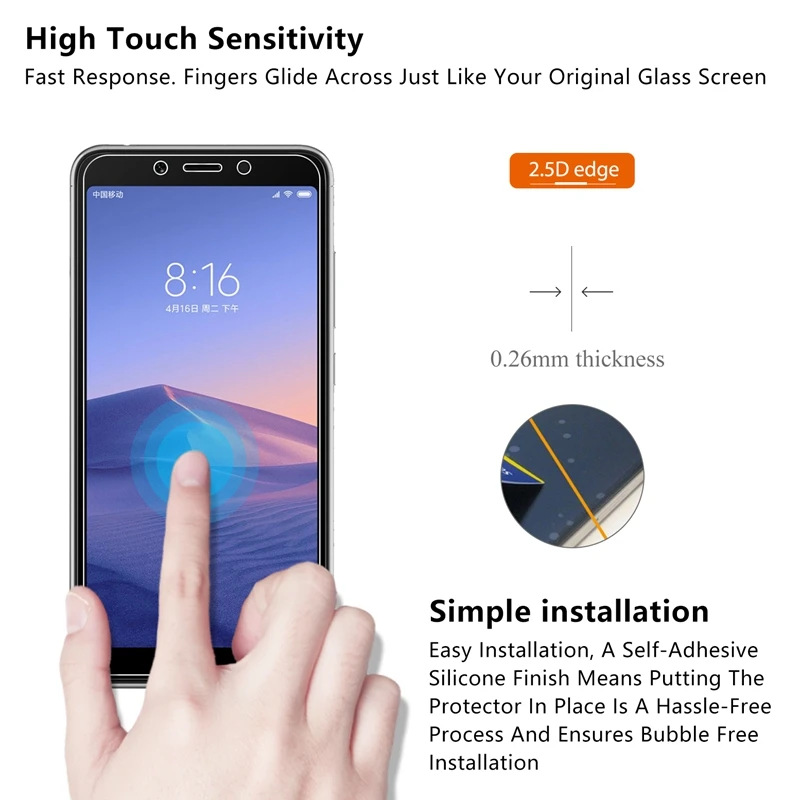 Закаленное стекло 9H для Xiaomi Redmi 6 6A 5 Plus 5A 4A 3s 3 Pro защитная пленка экрана Note 4X
