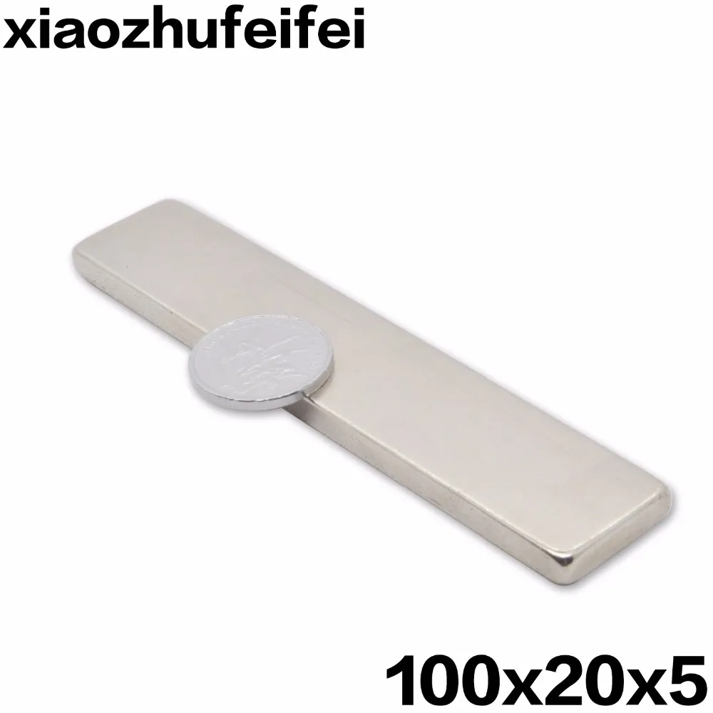 Xiaozhufeifei 1 шт. 100x20x5 мм супер мощный неодимовый магнит 100x20x5 NdFeB магнит 100*20*5 мм 100 мм x 20 мм x 5 мм Магниты