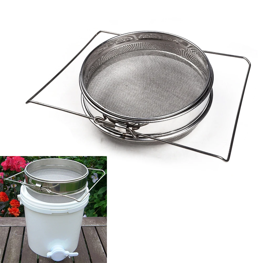 Двухслойный из нержавеющей стали медовая сито сеть из нержавеющей стали сетчатый фильтр для экрана инструменты для пчеловодства столовые приборы для меда 1 шт