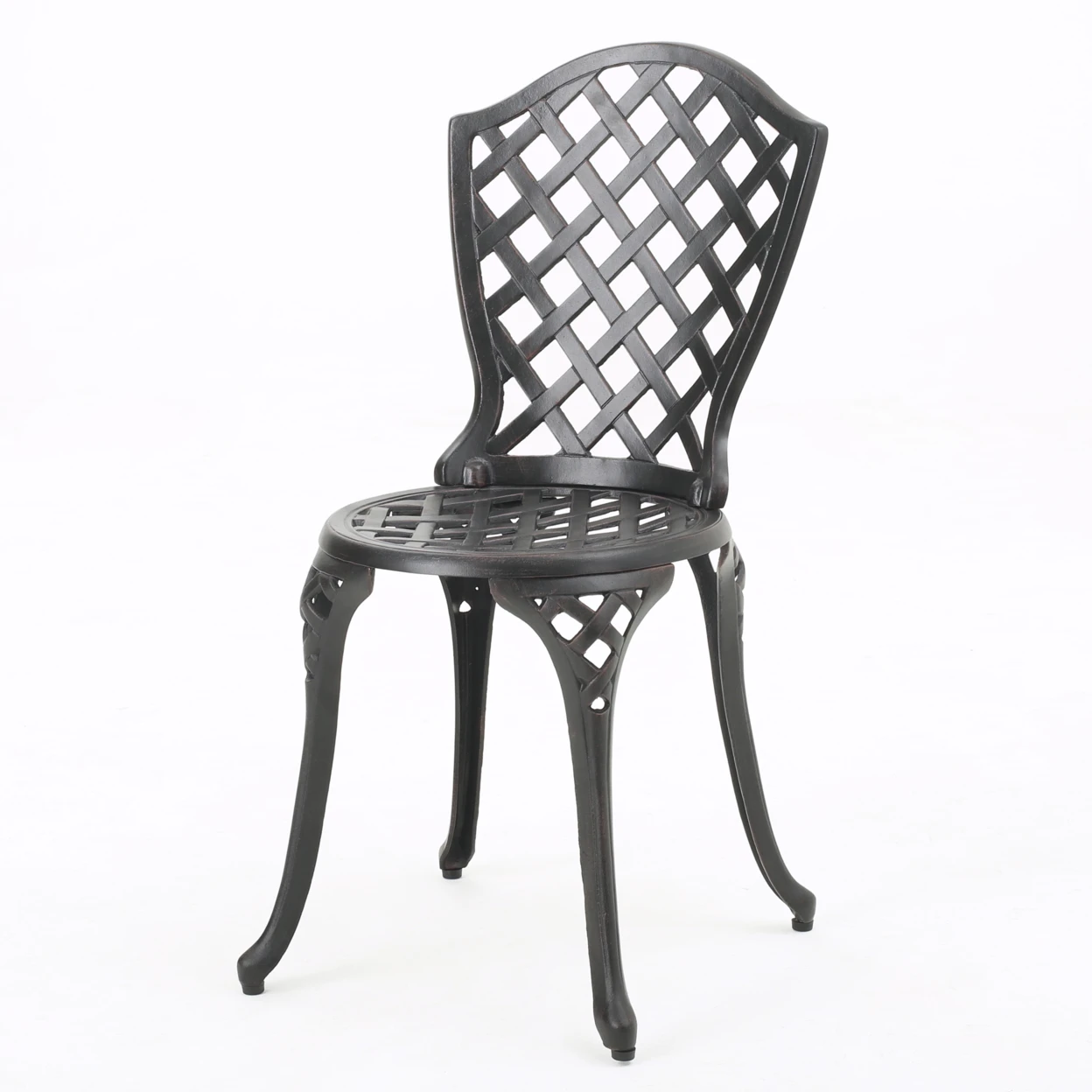 Lyon Black With Bronze Metal Outdoors Bistro Set (5)