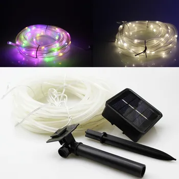 

12M 7M 50leds Solar Powered Rope Tube Led String Light Waterproof Outdoor Christmas Garden Yard Path Fence Tree Backyard Lights