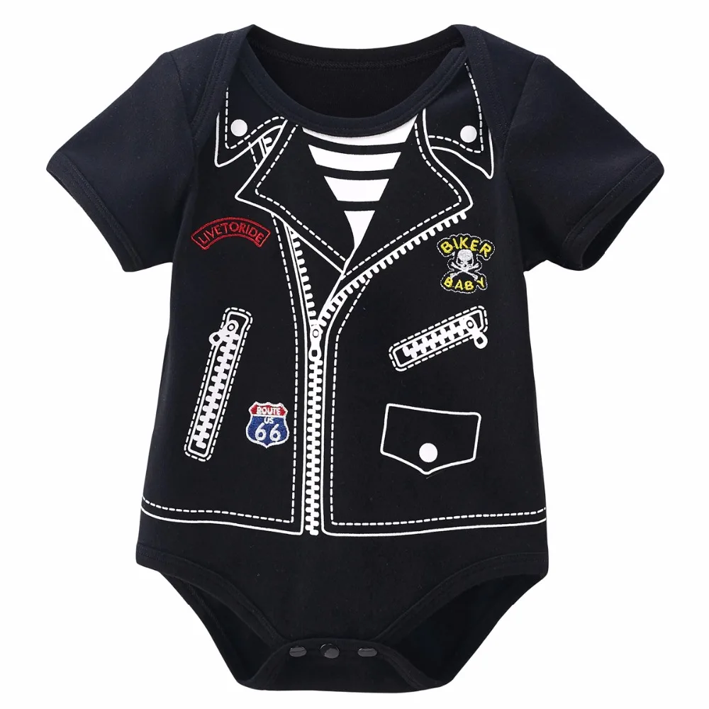 Buy Newborn Baby Boy Biker Costume Bodysuit Cute