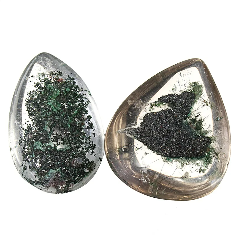 KiWarm Новинка капли воды натуральный кристалл камень Ghost Phantom Quartz с лечебным действием, образцы драгоценных камней кулон DIY ремесла случайный 40 мм