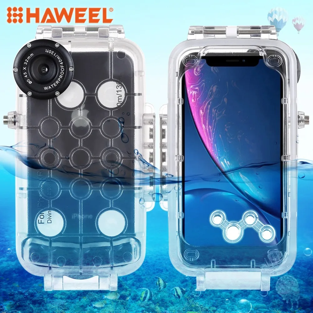 HAWEEL для iPhone XR Дайвинг телефон защитный чехол Подводный корпус 40 м/130 футов Серфинг Плавание Подводное плавание фото видео