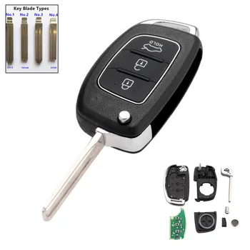 

433MHz 3 Buttons Remote Car Key For Accent Elantra Avante Sonata Santa Fe Eon Click Solaris Avega ID46 Chip TOY40 Blade