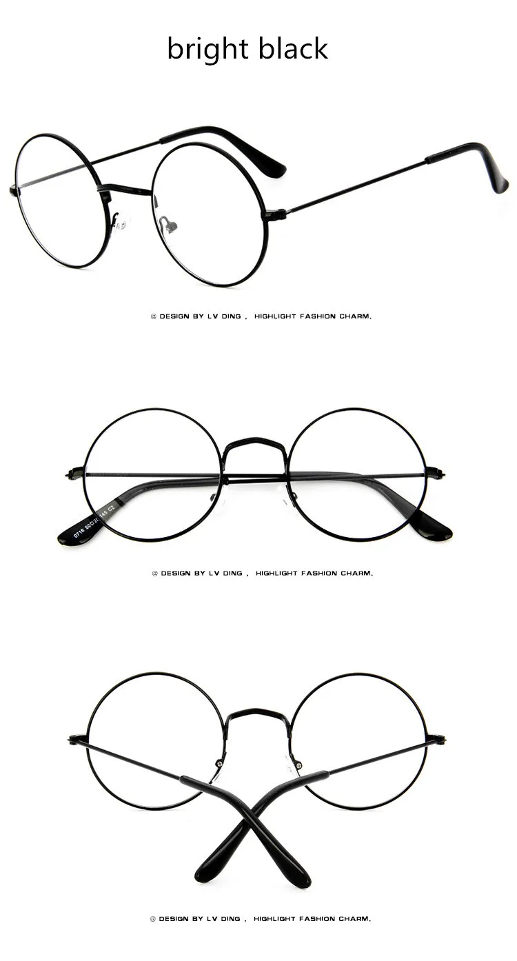 Модные женские очки с прозрачными линзами оправа унисекс Ретро прозрачные очки женские металлическая круглая рама очки оправа очки