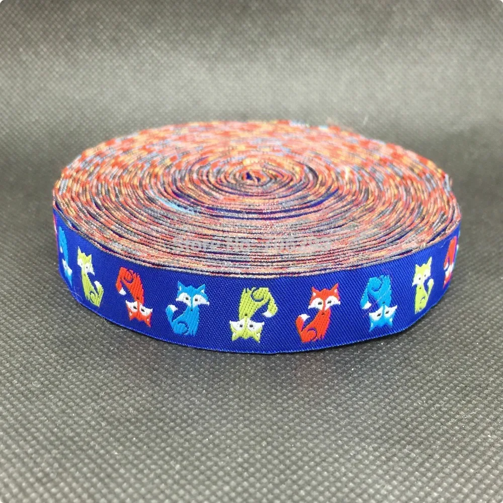 

Zakka handmade accessories ribbon Jacquard Ribbon with colorful fox 1.6cm width 10yards/lot