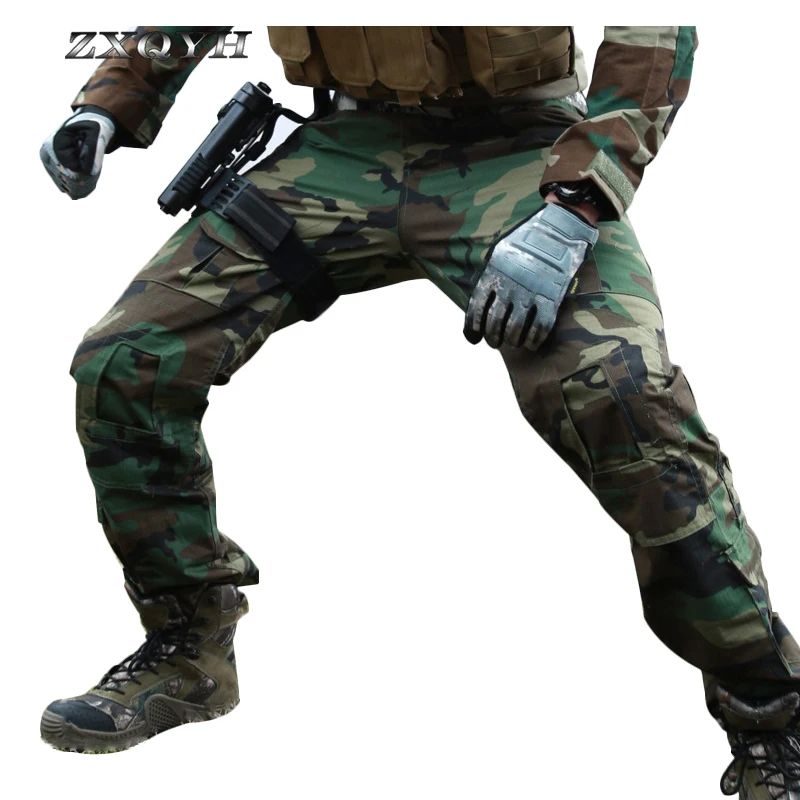 ZXQYH Outdoor Multi Pockets Pants Hunting Shooting Pants Camouflage