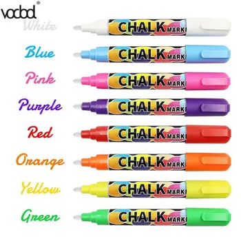 

8pcs Liquid Chalk Markers Wet Erase Highlighter Fluorescent Marker Pen Colorful Art Painting for Chalkboard School Supplies Gift