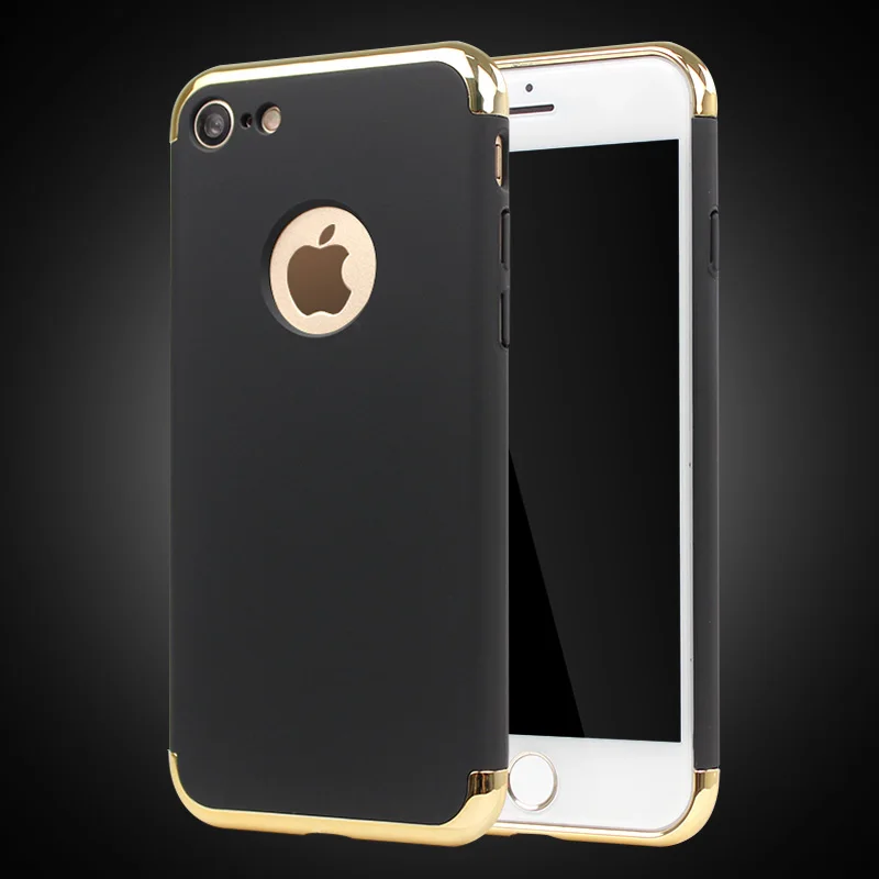 

GYKZ 3 in 1 Removable Plating Slim PC Hard Cases For iPhone 7 Plus Case Shockproof Back Cover for iPhone 7 Plus Fundas Coque