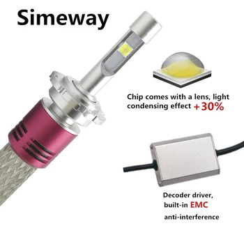 

2PCS D1S D2S D4S Car LED Light bulbs with XHP50 Chips 104W 12000LM H4 H7 H8 H9 H11 Auto led headlamp Fog light 4300K 6000K