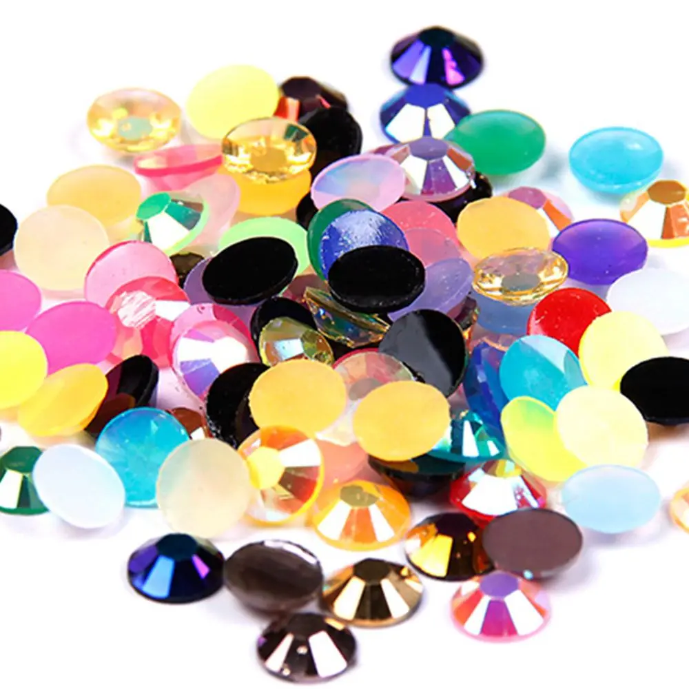 

Mixed AB Colors Resin Rhinestones 1000pcs 2-5mm Round Flatback Non Hotfix Diamonds Appliques For Craft Fabric Wedding Dresses