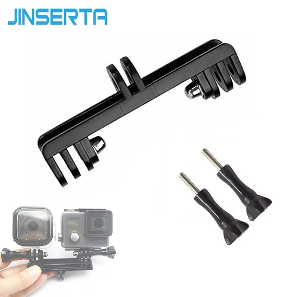 

JINSERTA Dual Mount Bracket Tripod Holder Professional Sports Camera Handle with Screw Mount Adapter for Gopro Hero 6/5/4/3+/3