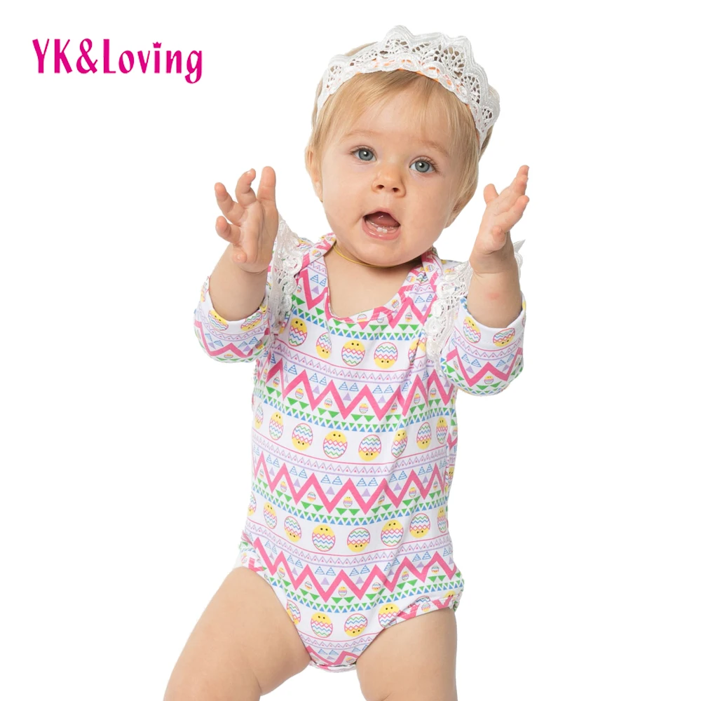 Lace Baby rompers Long Sleeve turkey Easter Day baby ...