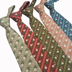Цветочный галстук тонкий Для мужчин Цветочные Галстуки хлопчатобумажный галстук для Для мужчин Corbatas Винтаж печатных Gravatas модные костюмы