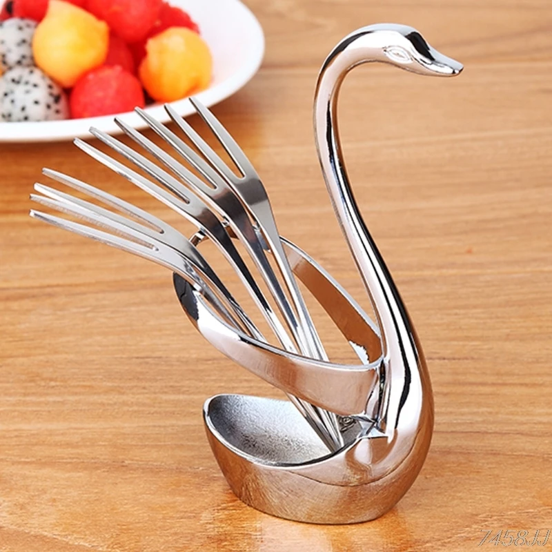 

Swan Holder Table Tableware for Coffee Fruit Forks Cutlery Decor G03 Drop ship