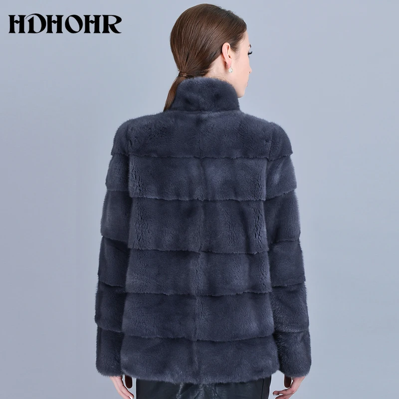 Новинка 2020 шуба из меха норки HDHOHR женские высококачественные Куртки натуральной