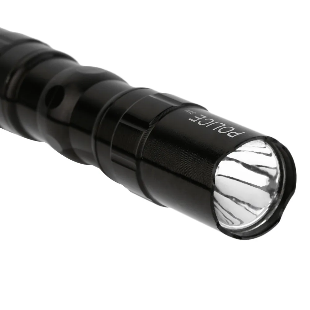 Excellent 3W Police LED Flashlight T6 Waterproof Shock Resistant Aluminum Super Bright LED Flashlight Focus Torch Lamp With Hand Strap 5