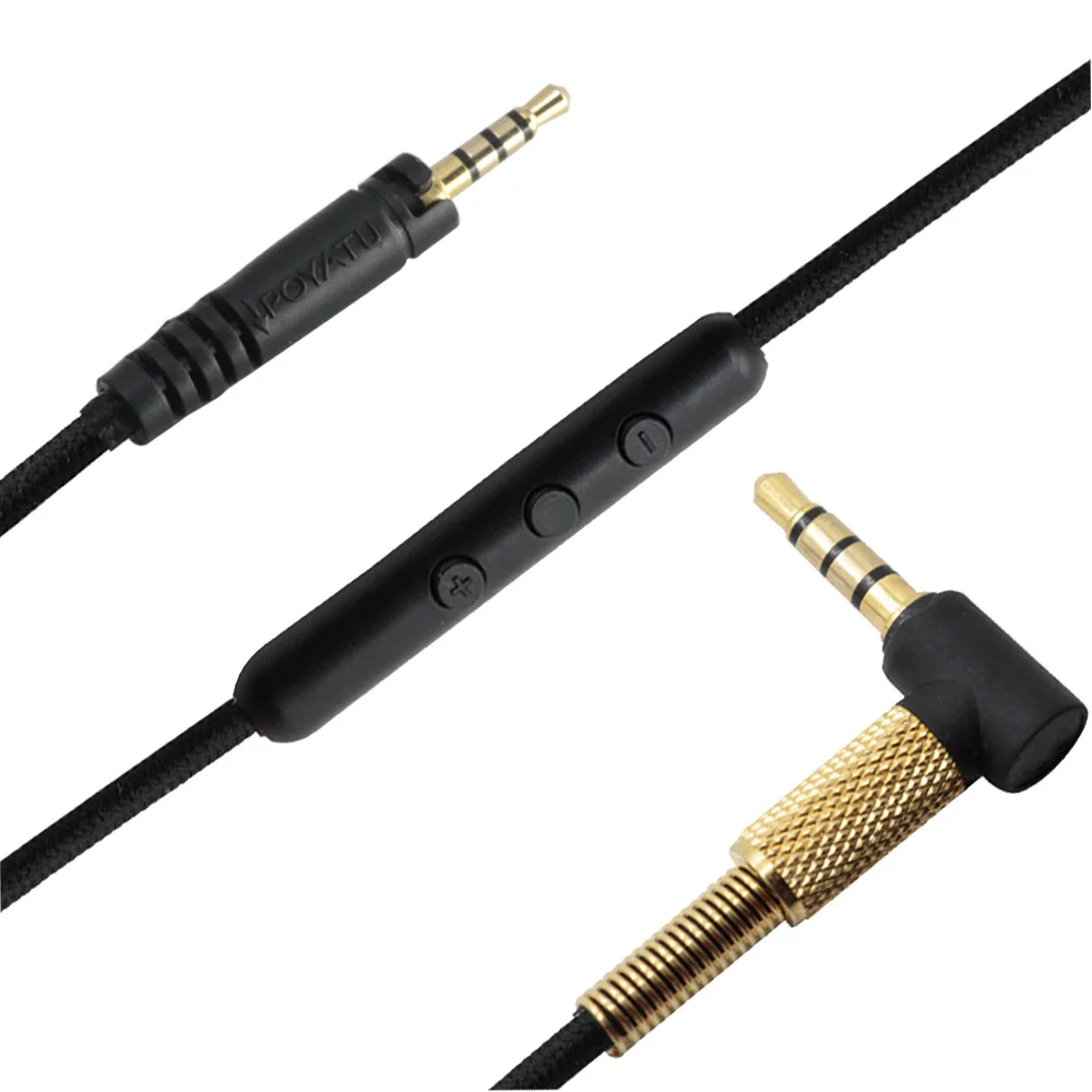 POYATU Upgrade Cable For Sennheiser HD4.40 HD 4.40 BT HD4.50 HD 4.50 BTNC HD4.30i HD4.30G Cord With Mic Volume Control Remote 