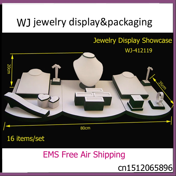 

Window Cabinets Jewelry Display Set Stand Black&White Showcase kit Ring Bracelet Necklace Pendant Earrings Holder Rack Organizer