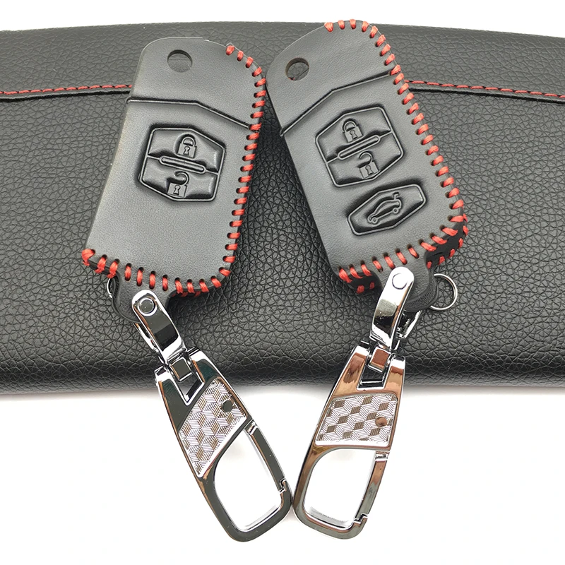 

For Mazda 2 3 5 6 8 CX-7 CX-9 MX-5 Atenza CX5 High Quality 2/3 Button Remote Car Key Genuine Leather Case Cover Keyrings Flid