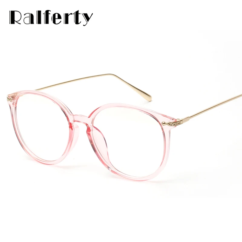 

Ralferty Transparent Glasses Frame With Clear Lens Oversized Oval Eyeglasses Women Gold Myopia Optical Frames Spectacles 3206