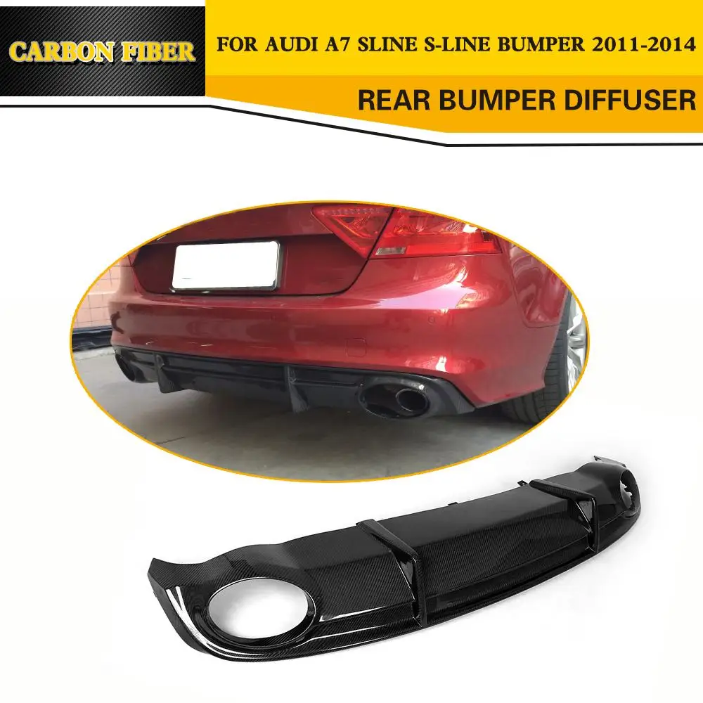

Carbon Fiber Rear Bumper Lip Diffuser for Audi A7 S7 / Sline bumper 2011-2014