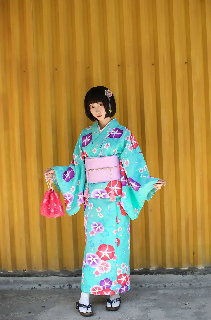

Japan-free Ironing Polyester Printing Regular Ladies Kimono Suit Dress