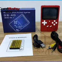 Gb-40 высокого качества 3," ЖК-экран Портативный игровой плеер встроенный 300 Классическая видеоигра консоль перезаряжаемые игровые плееры подарки