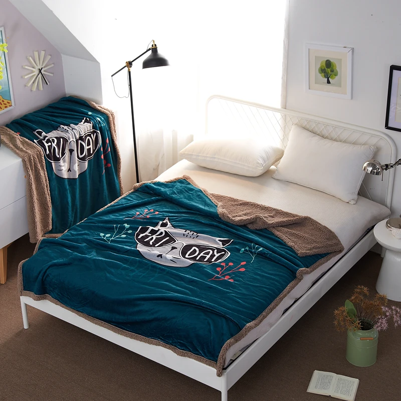 Стильное однотонное модное Хлопковое одеяло с рисунком медведя из мультфильма на кровать, мягкое покрывало для путешествий, постельные принадлежности, мягкое одеяло