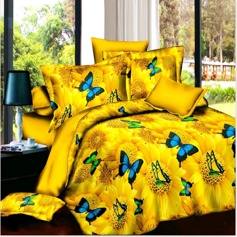 

Luxury Smart 3d bedding set bedclothes 4pcs bed set Duvet Cover flat sheet Home Textiles pillowcase Queen size flower