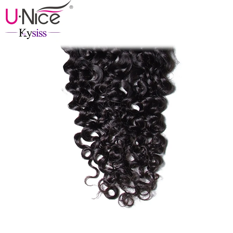 Волосы UNICE 8A Kysiss серии бразильские вьющихся волос Кружева Закрытие натуральная натуральные волосы Закрытие " x 4" швейцарские кружева 1 шт