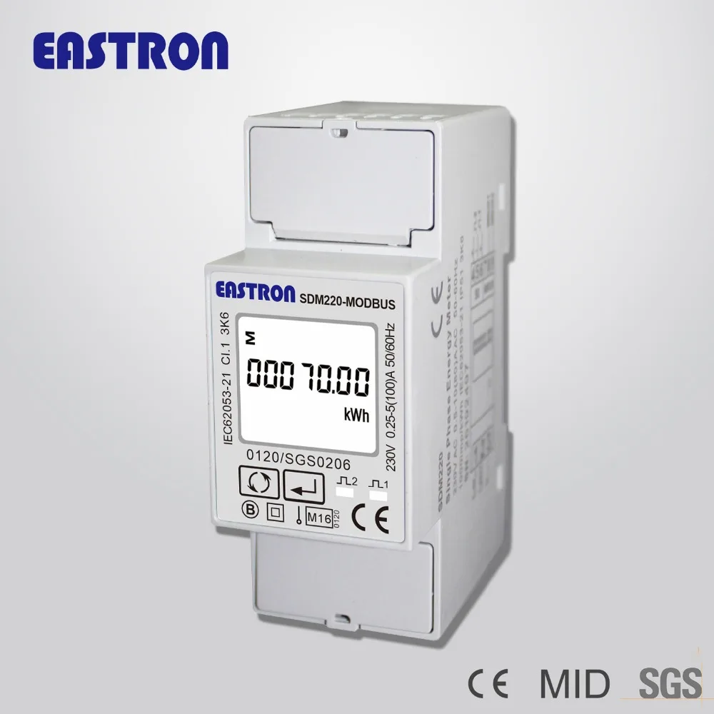 

SDM220Modbus MID, 0,25~5(100)A 220V/230V 50Hz/60Hz, Single Phase KWH Watt Hour Power Energy Meter,with Modbus RTU,MID