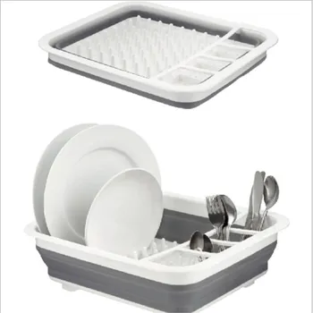 

Kitchen Accessories Set Folding Drain Dish Rack Cutlery Storage Box Folding Dish Rack Cutlery Tray Stand Cup Holder