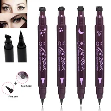 Stamp Eyeliner Double Sides Black Waterproof Liquid Eyeliner Pencil maquillaje Star Heart Shape Dot Stamp Tattoo H7JP