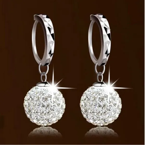 Brand New Austrian Crystal Shamballa Disco Ball Dangle Earrings 925 Brand New Austrian Crystal Shamballa Disco Ball Dangle Earrings 925 Sterling Silver Wedding Jewelry For