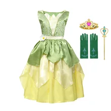 VOGUEON/нарядное платье для девочек; детское платье принцессы без рукавов с цветочным рисунком и лягушкой; костюм принцессы; детская фотография; Фэнтези