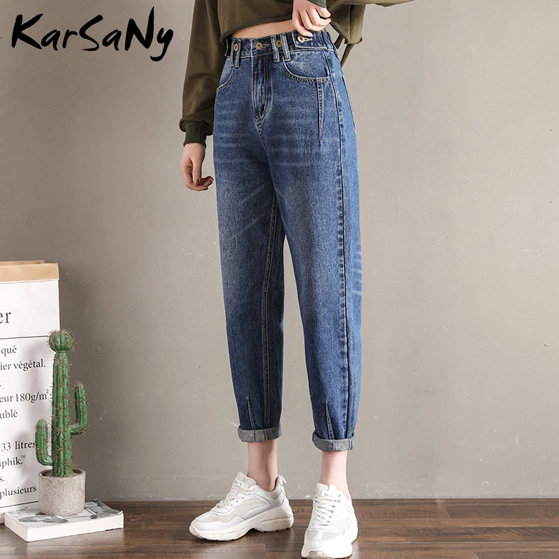 Beste Hoge Waisted Boyfriend Jeans Voor Vrouwen Losse Zwarte Denim Broek Jean Femme Vrouwen Rechte Jeans Vriendje Vrouwen Hoge Taille