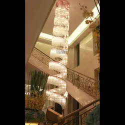 Настроить модель длинные огни внутреннего освещения украшения хрустальные люстры для лестницы