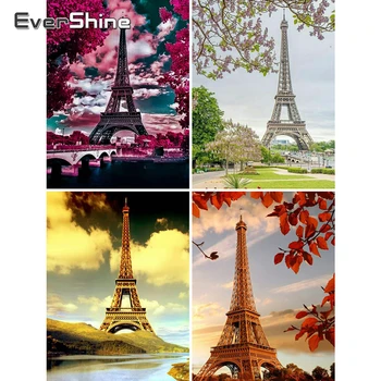 

Evershine Diamond Embroidery Eiffel Tower Diamond Painting Full Square Drill Display Diamond Mosaic Cross Stitch Kit Full Set