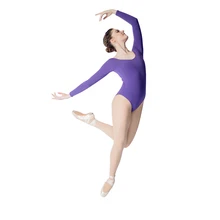 Розничная и красный и много цветов хлопок/лайкра с длинным рукавом балетные танцы трико с кулиской спереди для девочек и женщин