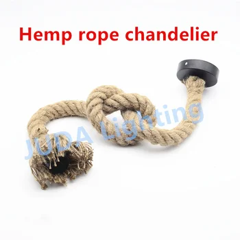 

American Village Retro Style Bar hemp rope chandeliers For Bar coffe shop Living Room Restaurant Industrial hemp rope chandelier