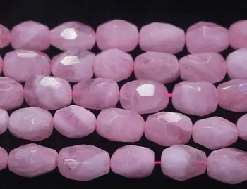 

Natural Rose Quartz Faceted Nugget Beads,Pink Crystal Quartz Nugget Beads,15 inch strands