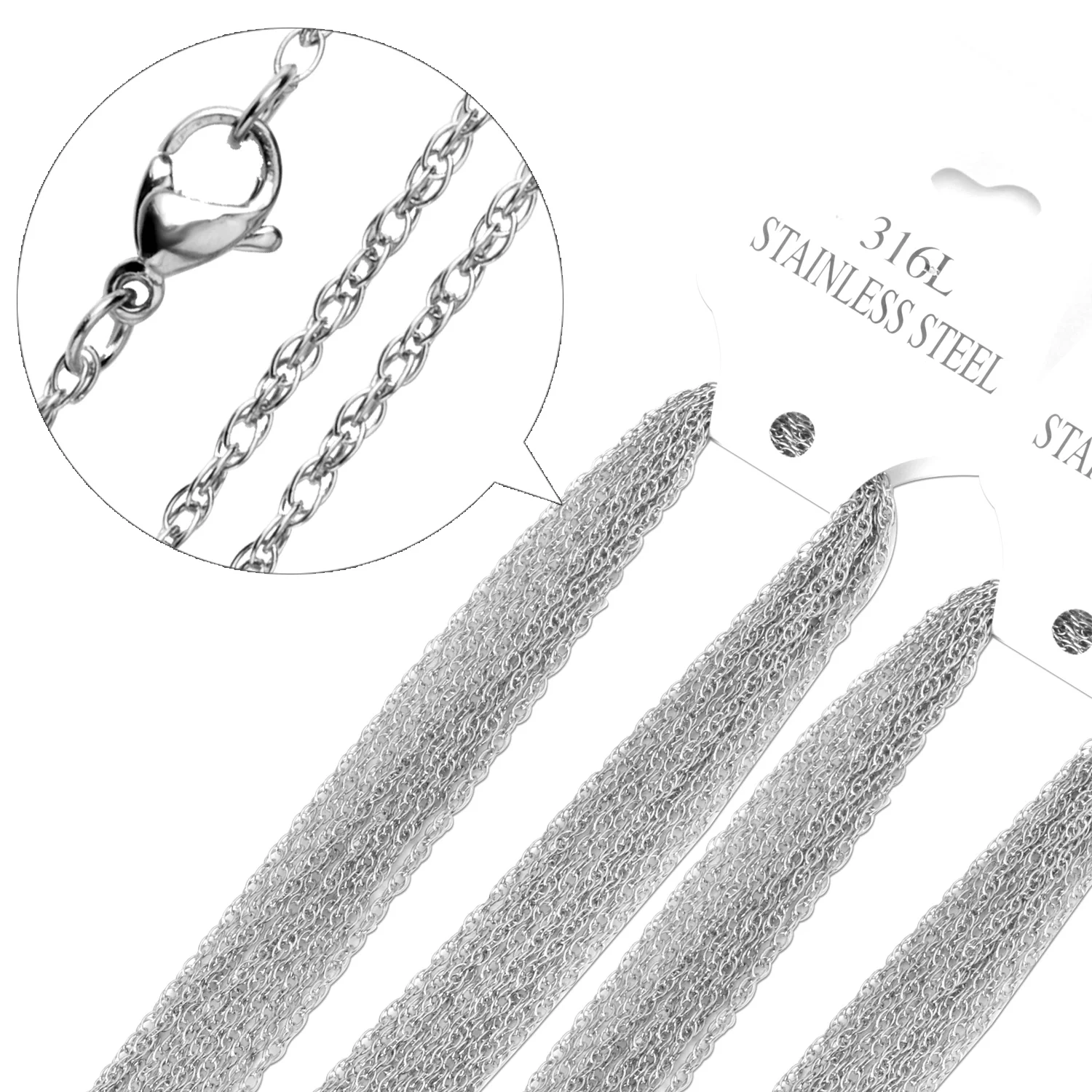 LUXUSTEEL 10 шт./лот ожерелья 18 дюймов до 14 нержавеющая сталь Золото/сталь цвет Rolo цепи