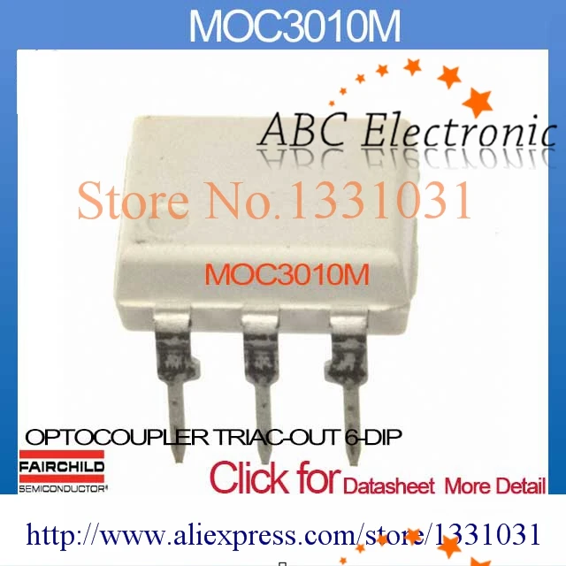 MOC3010M OPTOCOUPLER TRIAC OUT 6 DIP MOC3010M 3010 MOC3010 3010M C3010