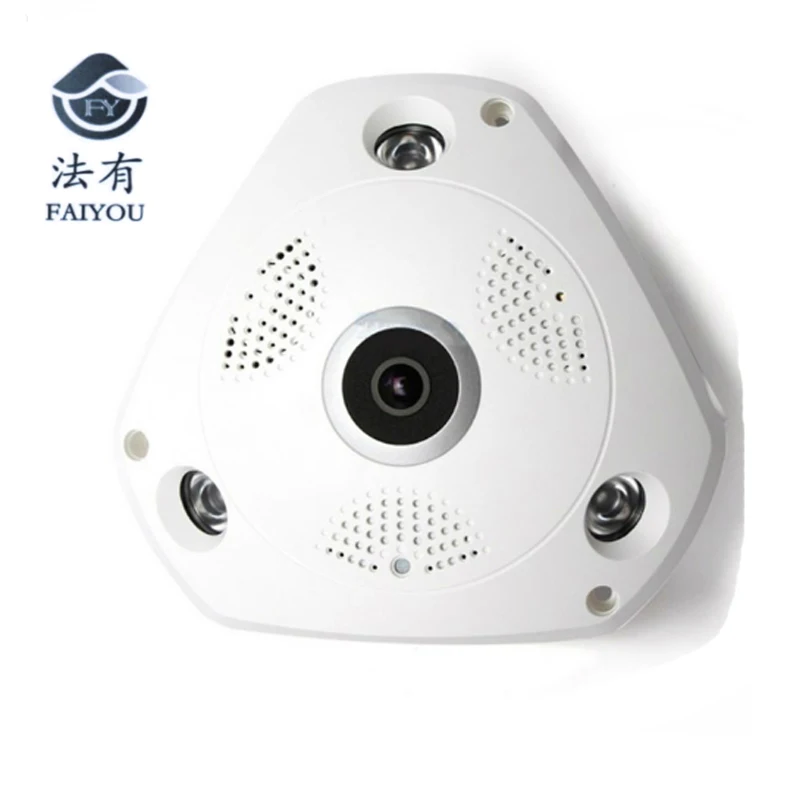 360 Degree Panoramic IP Camera Fisheye WIFI CCTV Cam PTZ 3D VR Video P2P 960P Audio